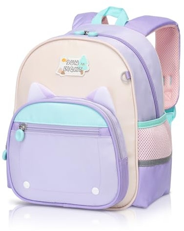 PROTAURI Rucksack Kinder - Mädchen Kindergarten Rucksack Kleinkind lässig Schulranzen mit Brustgurt Kindertasche für Schule Reisen 2-5 Jahre