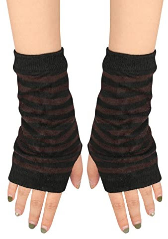 Fingerlose Handschuhe Damen Thermo Touchscreen Stulpen Arm Winterhandschuhe Warm Y2K Armstulpen Pulswärmer Schwarz Winter Teenager Mädchen Handstulpen