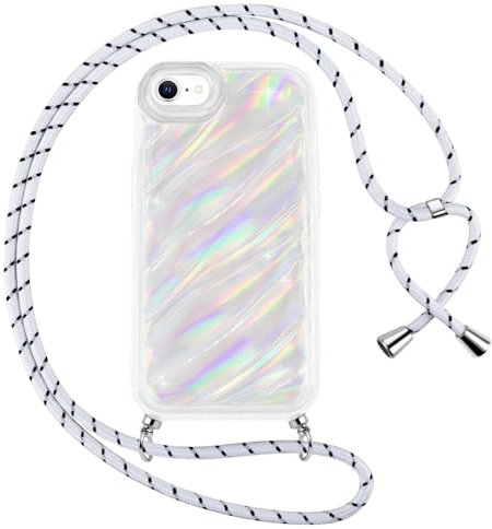 Buoluoioir Funda con Cuerda para Apple iPhone 8/iPhone 7/SE 2020 2022 4.7, Carcasa Suave Silicona TPU Especial Protectora Correa Colgante Ajustable Collar Correa de Cuello Cadena Cordón único Caso