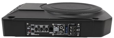 SIXRUN 10-Zoll-Aktiv-Subwoofer, Ultradünn, 800 W, 2,5 Ohm, Unter Dem Sitz Betriebener Auto-Subwoofer mit Controller für Fahrzeug-Soundsystem, 10-Zoll-Aktiv-Subwoofer