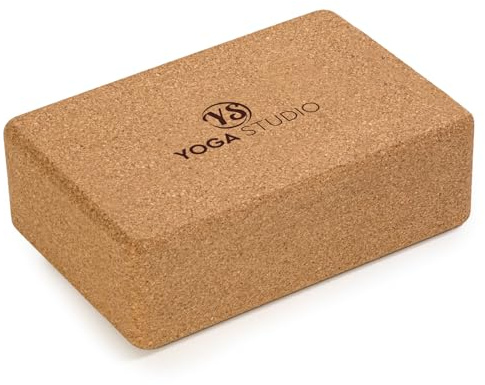 Yoga Studio The Comfortable Large Cork Yoga Block Brick (22.5cm x 15cm x 7.5cm) Antibakterieller Yoga-Block mit abgerundeten Kanten