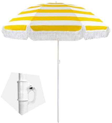 Ggipxalatyr Parasol De Table Jardin Exterieur，Parasol Rond 180cm，Parasol De Plage Protection UV 50+, Parasol De Patio avec Franges，Inclinable Parasol Hawaïen pour Balcon Patio Balcon Terrasse