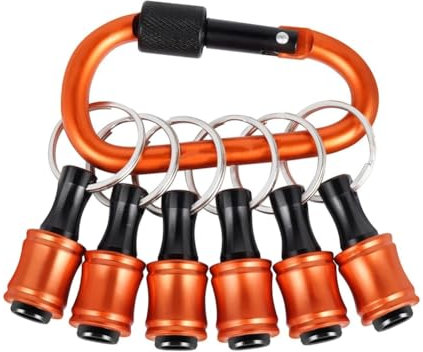 Vkyipg 6PCS Bit Holders Keychain, 1/4 Inch Hex Shank Bit Holders, Quick-Change Design