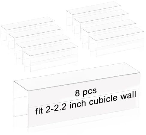 Cubicle Name Plate Holders Cubicle Name Plate Sign Holder Name Plate Bracket Double Sided Nameplates for Walls 2X8 PET Material Changeable Cubicle Name Plate Holder for School Office (8)