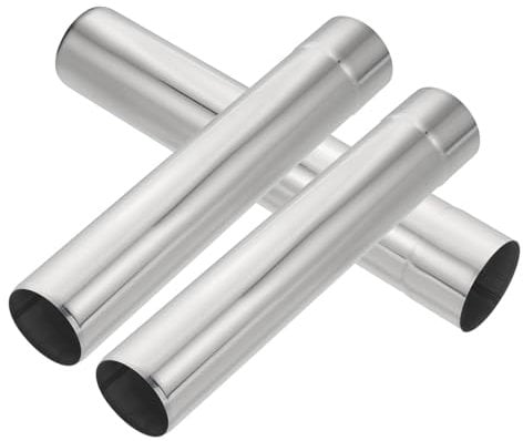 PATIKIL 2.36 Inch Stove Pipe, 3Pcs Stainless Steel Thickened Lengthen Straight Tent Stove Chimney Pipe Flue Extension Camping Stove Vent Smoke Exhaust, 12.6 Inch Length
