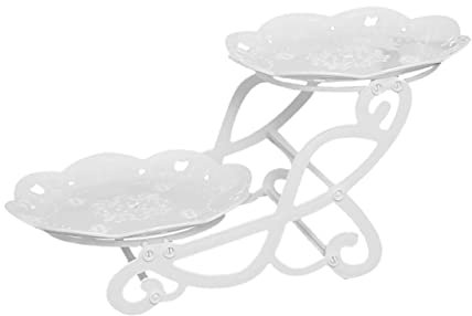 Cabilock Soporte de Frutas de Gran Capacidad Bandeja de Frutas Soporte de Exhibición Elegante Plato de Capas para Cocina Restaurante Decoración de Bodas