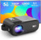 Mini Beamer, 5G WiFi Bluetooth Beamer Full HD 1080P Unterstützt, HORLAT Beamer klein 9800 Lumen Tragbarer Projektor mit ±15° Trapezkorrektur, Heimkino Projektor für Smartphone/TV Stick