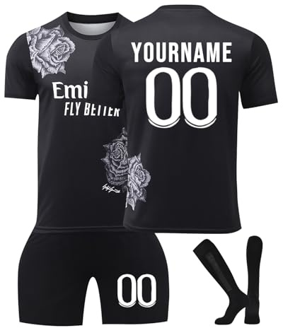 24/25 Home/Away Football Kit - Jersey, Shorts, Socks Set with Custom Name and Number - Birthday Gift for Kids, Adults, Boys UK