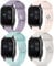 4-PACK Straps compatible with Garmin Venu Sq 2 Music Strap, 20mm Adjustable Soft Silicone Replacement Strap for Venu 2 Plus/Venu Sq/Forerunner 55/Forerunner 645 Strap/245 Strap (4-PACK 04)