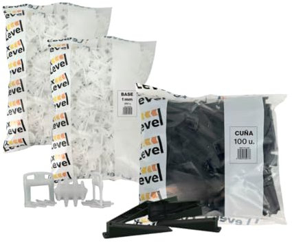 600 Stück 1 mm Keile Profi Nivelliersystem. 500 Clips und 100 Keile im Set. DAS BESTE ZUM GÜNSTIGEN PREIS! Fliesen nivelliersystem für präzise Verlegung von fliesenreparaturset bodenfliesen