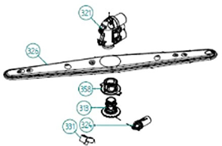 Support (repère 358) Lave-vaisselle 700392 ASKO Lave-vaisselle 700392 ASKO