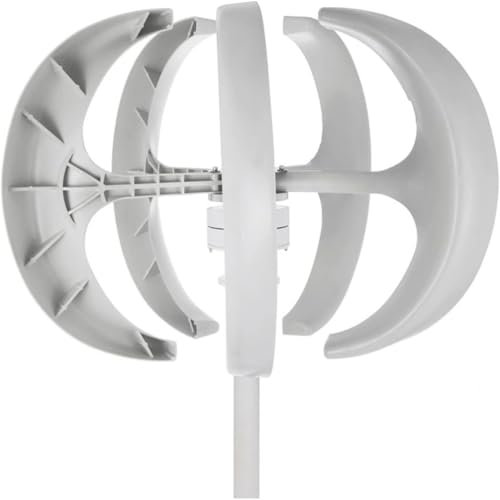 AADDFDD Aerogenerador 400 W, 600 W, 800 W, 1000 W, 1200 W, 12 V, 24 V, Linterna Blanca Vertical, Kit de 5 Hojas con Controlador, 24 V-600 W
