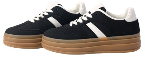 Nexsus Plus Women's Sneakers Cushion Soled Breathable Faux Suede Platform Trainers Chunky Lace Up Enhanced Stability Versatile