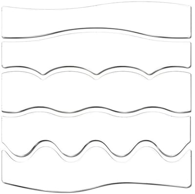 5Pcs Clear Acrylic Quilting Rulers Waving Shaped Quilting Templates for Sewing Machine Patchwork Sewing and Splicing Quilt Templates