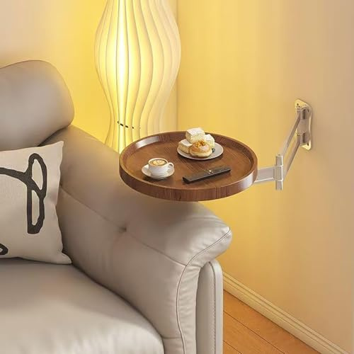 Wand montiertes Klapptisch, wandmontierte Klapptisch, wandmontierte kleine runde Tablett, runder faltbarer Wandtisch, kleiner Klapptisch, geeignet für Küchen- und Esszimmer, Wohnzimmer und sein
