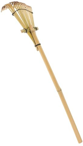 MOTHNUR Bambusrechen Garten Handkultator Japanischer Stil 13x50cm für Sandkasten Nivellieren Laubbeseitigung Kleiner Gartenrechen Nachhaltig Ergonomisch