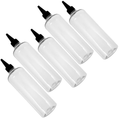 Sewroro 5 Nachfüllbare Applikatorflaschen 500ml aus Umweltfreundlichem Kunststoff Auslaufsicher Quetschbar für Haarfärbemittel Ätherische Öle Haartönung Präzise Dosierung für Heimgebrauch