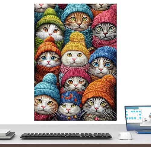 Katzenpuzzle für Erwachsene | Puzzle 1000 Teile – dekorativ, für Frauen Männer Familientreffen Abend Spiele Urlaub Geburtstag Büro Wohnzimmer Schlafzimmer Partys Wochenende Spaß