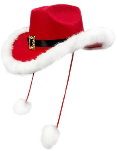 Wzmzjy Weihnachts Cowboyhut Kostümzubehör für Erwachsene für Kostümpartys