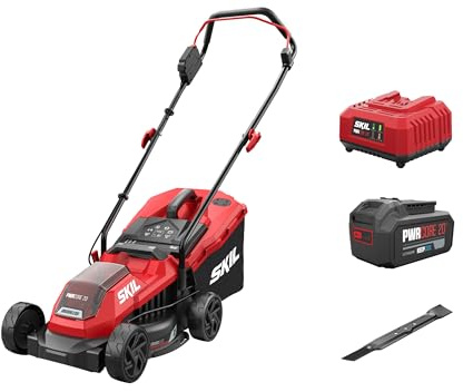 SKIL 0125AA Akku-Rasenmäher (Rasenmäher, 30 L Auffangbox, Akkubetrieben, 32 cm Schnittbreite, 30-70 mm Schnitthöhe, Garten Geräte, Garten Zubehör, Gartenausstattung) GM1E0125AA