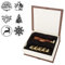 Mogoko 6 pcs Rosenholz Wachs Siegelstempel Set Premium Geschenk Set Dekorativer Siegel Petschaft Holzgriff Brief Personalisierte Segen Geschenkset für Weihnacht (#3)