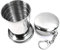 Pliable Tasse en Acier Inoxydable avec Le Télescope 75ML Métal Tasse avec Porte-Clés