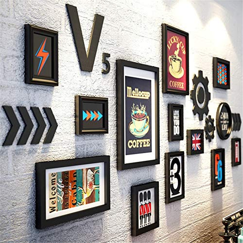 Collage Creative Bilderrahmen Wand Massivholz Simple Rahmen Wand Fotorahmenwand 13 Frames Modern Schwarz Fotorahmen Wand Set Für Treppen Wohnzimmer Schlafzimmer