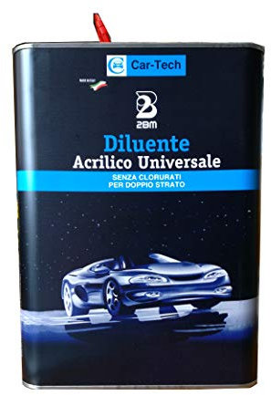 Diluente Acrilico Universale Medio Senza Clorurati per Doppio Strato 2BM | Solvente Vernici Carrozzeria | Diluizione Vernici Acriliche per Industrie Metalmeccaniche e Carrozzerie | Lattina 5 lt.