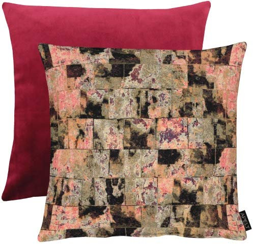 Apelt Dekokissen Kissenbezug Samt Fabio 46x46cm Kariert Rosa