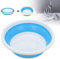 Collapsible Basket 6.41L Large Round Washing Up Bowl Basin Portable Wash Dishpan Multipurpose Outdoor Travel Basin Folding Portable Silicone Plastic Bucket for Kitchen Camping Caravans