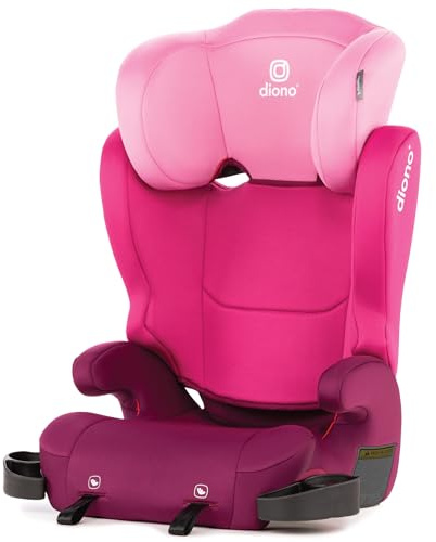 Diono Cambria 2 x Latches 2022, 2 in 1 Booster Seat, High Back Backless Backless XL, Space and Growing Space, 8 Years, 1 Booster Seat, Pink