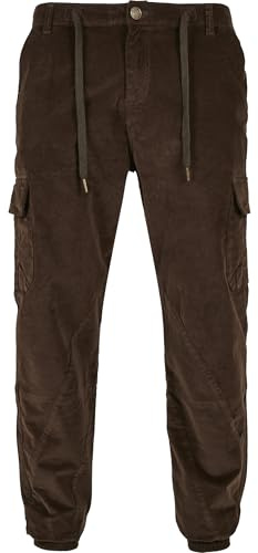 Urban Classics Pantaloni da Uomo in Corda, con Tasche Applicate sulla Gamba, Corduroy Cargo, Pantaloni Cargo da Uomo, Disponibili in 2 Colori, Taglie S - 5XL, Oliva Profondo, M
