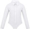 Agoky Kinder Jungen Langarm Bodysuit Tanzbody Latein Anzug Hemd Shirt mit Fliege Einteiler Jumpsuit Overall elastische Leotards Weiß B 152