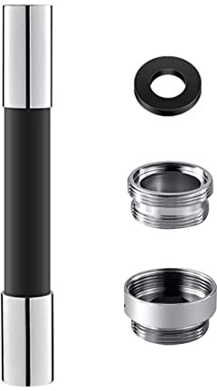 Wasserhahnverlängerung, Wasserhahn Schlauch Extender, 360° Drehbare Wasserhahn Verlängerung, Wasserhahnschlauch Geeignet für Küche, Bad und Outdoor (20cm)