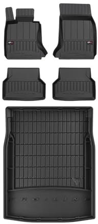 OMAC Fußmatten & Kofferraumwanne Set kompatibel mit BMW 5er E60 2003-2010 Gummi Schwarz 5X