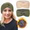 DRESHOW Damen Warm Gestricktes Stirnband Winter Ohrenwärmer Gehäkelte Kopfwickel Dickes Fleecefutter Haarbänder