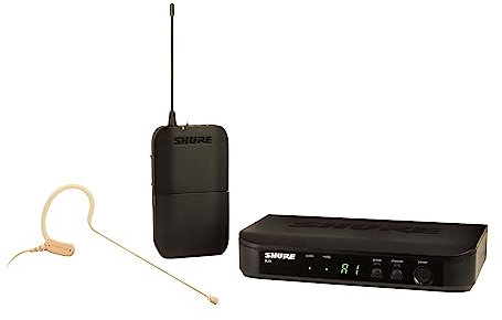 Shure BLX14/MX53 UHF Wireless-Mikrofonsystem - Perfekt für Übertragungen, Kirchen - 14 Stunden Batterielaufzeit, 100m Reichweite | Beinhaltet MX153 Headset-Mikrofon, Einzelkanal-Empfänger | S8 Band