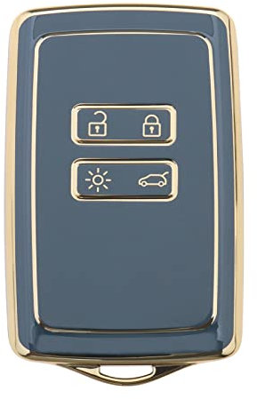 Coque de Clé de Voiture Remplacement Compatible avec Renault Clio/Espace 5/Master Bus/Talisman/Megane (IV/4) Coque de Porte-clés en TPU, Bleu