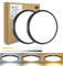 HABOWN 2 Stücke 24W 3200LM Deckenlampe Led Deckenleuchte Flach,3000K/4500K/6000K Dimmbare Lampe, Deckenlampe Rund Ultra Dünn Lampe für Wohnzimmer/Flur/Schlafzimmer/Badezimmer/Keller/Balkon，Ø29.5CM