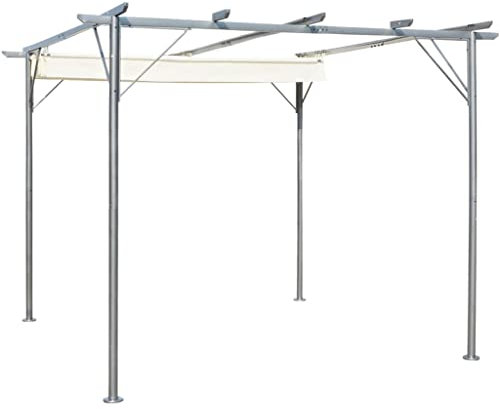 LIFTRR Home & Garden Pergola avec toit rétractable Blanc crème 3 x 3 m