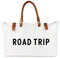 Borsa da spiaggia con manico in pelle vegana, borsa da spiaggia extra large da donna impermeabile a prova di sabbia, bianca, bianco, extra large