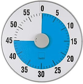 TimeTEX - Zeitdauer-Uhr XL Blau| Lautloser Countdown mit visuellem und akustischen Signal für Selbständigkeit | Inhalt: Batteriebetriebener Timer in Blau (Größe: ca. 32 cm ø)