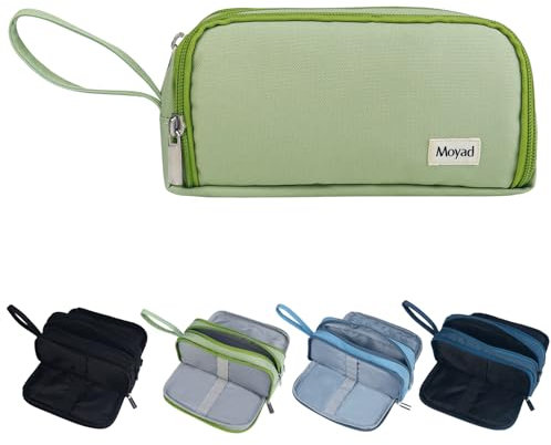 Moyad Federmäppchen Leinwand Federtasche Single Etui Mäppchen Mädchen Teenager Federmappe Stiftemäppchen Organizer Pencil Case Für Jungen Grün