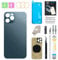 GUPFIX Back Glass Replacement for iPhone 12 Pro with Repir Tools, Big Hole Rear Back Cover Glass Replacement All Carriers with Pre-Installed Adhesive and Repairing Tool Kits (Pacific Blue)