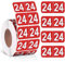 Zzunkn Jahresaufkleber, rechteckig, kodiert, farbige Jahresaufkleber, selbstklebend, 1 Rolle, 1,9 x 3,8 cm, Rot, 500 Stück, 2024 Jahr Etiketten, Ordner, Bürobedarf