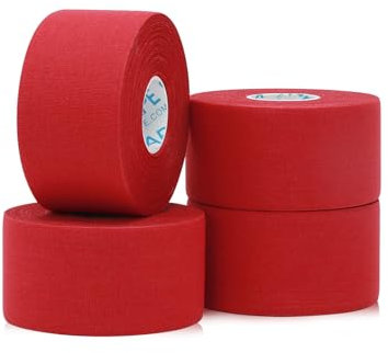 OK TAPE Sporttape Athletic Sport Tape(4 Rollen) 3.8cm×13.7m Weiß Tape Reißbares Profi Sport Tape Sport Tapeverband Fingertape (rot, 3.8cm×13.7m)