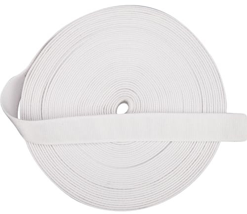 GORGECRAFT 10M Sangle de Soutien-Gorge Bande Élastique 15mm en Peluche Bande Extensible Plate Garniture Rouleau de Ruban Spandex Bobine pour DIY Couture Bretelles de Soutien-Gorge Lingerie Blanc