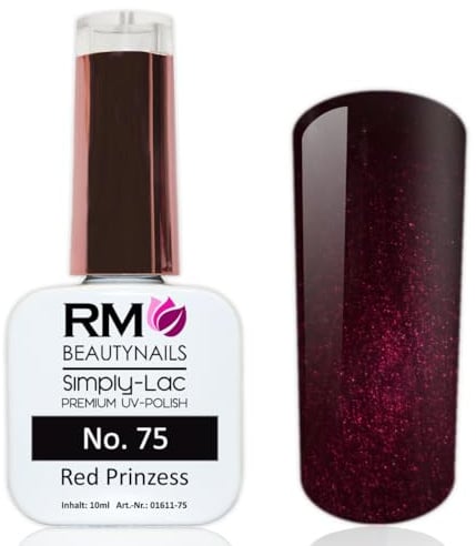 Simply-Lac UV-Polish Nr. 75 Rot metallic Red Prinzess Nagelgel UV-Nagellack Gel RM Beautynails 1er Pack (1x 10ml)