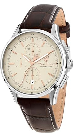 Maserati Herrenuhr, Chronograph, Analog, 42 mm, Lederarmband, SORPASSO-Kollektion R8871624010