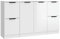 QJBSAVVA Küchen Schrank Küchenunterschrank Kitchen Cabinet Kleiner Schrank - Sideboards 3 STK. Hochglanz-Weiß Holzwerkstoff für Schlafzimmer Küche Flur Outdoor